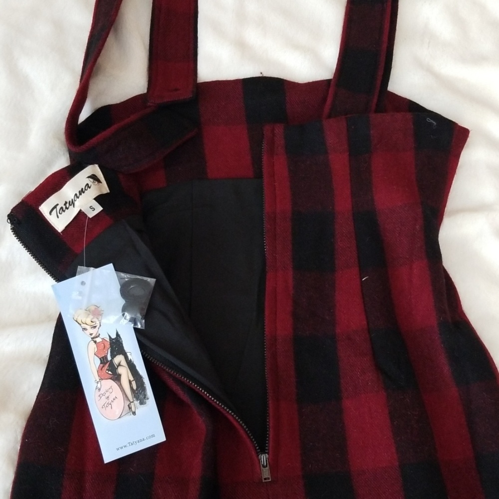 BLACK FRIDAY SALE Tatyana plaid overalls dress - Picture 6 of 8